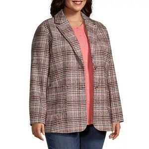 NWT Plus Size Blazer by St. Johns Bay in Houndstooth Multi $100 XXL